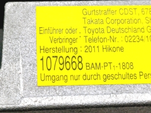 TOYOTA Land Cruiser 150 (2009–2026) Sicherheitsgurt vorne 1079668 - 3