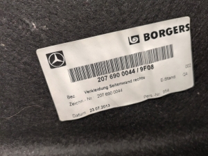 Mercedes Benz E-Class W207 (2009–2017) Trunk side trim panel A2076900044 - 5