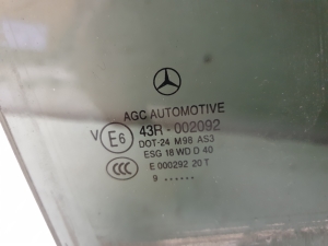 Mercedes Benz GLK-Class 204 (2008–2015) Aizmugurējo sānu durvju stikls 43R002092 - 2