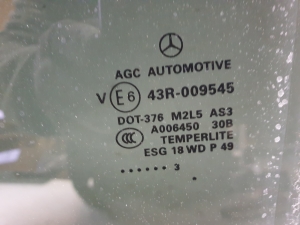 Mercedes Benz GL-Class 166 (2012–2015) Aizmugurējo sānu durvju stikls 43R009545 - 2