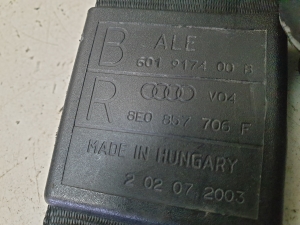 AUDI A4 B6 (2000–2005) Front seat belt 560788501 - 3
