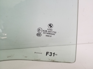 BMW 3 SERIES F31 (2011–2026) Aizmugurējo sānu durvju stikls - 2