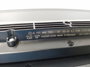 Mercedes Benz A-Class 177 (2018–2026) Täiendav pidurituli A1779067504 - 2