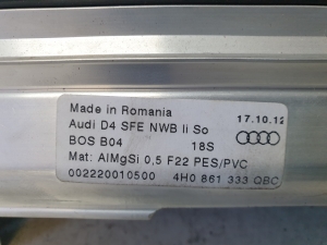 AUDI A8 D4 (2010–2017) Sonnenrollo Tür hinten 4H0861333 - 2
