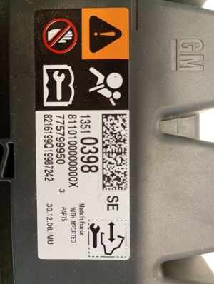 Opel Astra J (2009–2017) Airbag module 13510398 - 3