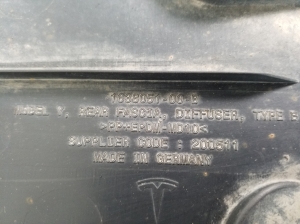 Tesla Model Y Y (2020–2026) Rear underbody shield 163805100B - 2