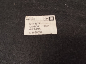 Opel Meriva (2003–2010) Trunk carpet 13213573 - 2
