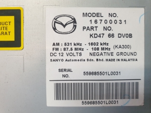 Mazda CX-5 (2011–2017) Radio (head unit) KD4766DV0B - 2