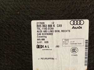 AUDI A3 8V (2012–2020) Trunk side trim panel 8V5863888K - 5