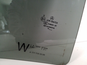 Mercedes Benz A-Class 177 (2018–2026) Rear side door glass A1777353200 - 2
