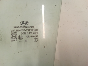Hyundai i20 (2008–2014) Priekšējo durvju stikls 43R000135 - 2