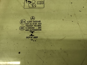 Mercedes Benz B-Class 246 (2011–2017) Rear side door glass 43R00048 - 2