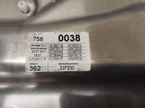 Mercedes Benz E-Class W212 (2009–2015) Front door window regulator A2128201102 - 2