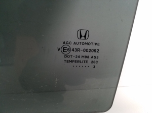 Honda CR-V (2016–2026) Aizmugurējo sānu durvju stikls - 2