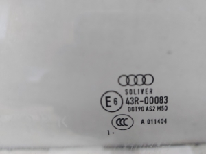 AUDI A7 (2010–2018) Priekšējo durvju stikls 43R00083 - 2