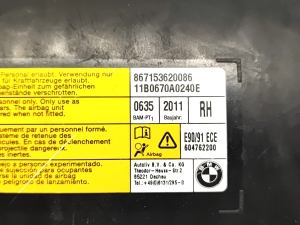 BMW 3 SERIES E90 (2004–2013) Sitzairbag vorne 867153620086 - 2