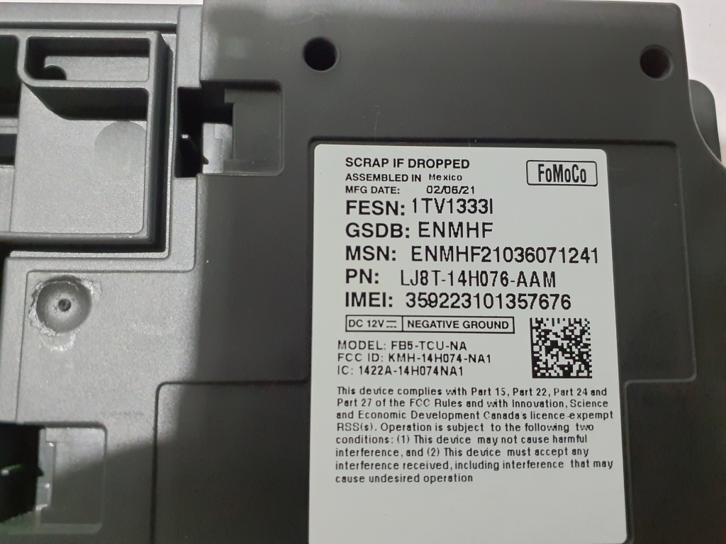 Ford Mustang Mach-E Mach-E (2020–2026) Control unit LJ8T14H076AAM Ford Mustang Mach-E Mach-E (2020–2026) Control unit LJ8T14H076AAM