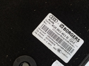 AUDI A7 (2010–2018) Kofferraumteppich 4G8863463B - 3