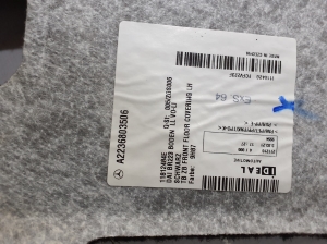 Mercedes Benz S-Class 223 (2020–2026) Salongi põrandavaip A2236803506 - 2