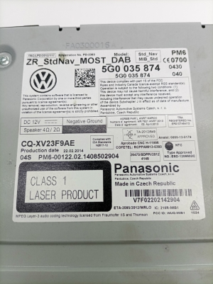 Volkswagen Golf VII (2012–2026) Audio, Video, Navigation 5G0035874 - 2