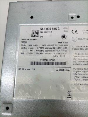 Skoda Enyaq iV I (2020–2026) Audio, Video, Navigation 5LA035816C - 2