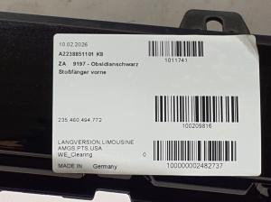 Mercedes Benz S-Class 223 (2020–2026) Priekšējais bamperis A2238851101 - 3