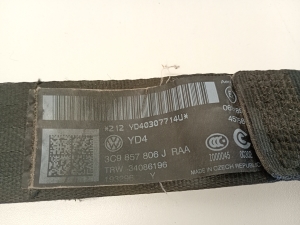 Volkswagen Passat B7 (2010–2014) Sicherheitsgurt hinten 34022421TRW - 2