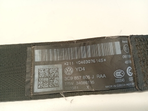 Volkswagen Passat B7 (2010–2014) Sicherheitsgurt hinten 34022420TRW - 4