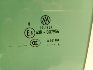 Volkswagen Passat B7 (2010–2014) Aizmugurējo sānu durvju stikls 43R007954 - 2