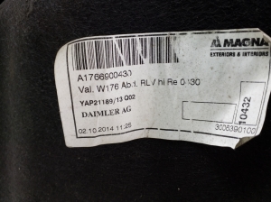 Mercedes Benz A-Class 176 (2012–2018) Rear wheel arch liner A1766900430 - 3
