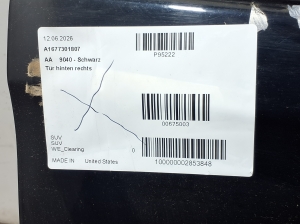 Mercedes Benz GLE-Class 167 (2019–2026) Rear side doors A1677301807 - 2