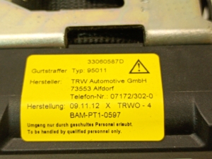 Mercedes Benz C-Class 204 (2007–2014) Tagumine turvavöö 33060587d - 4